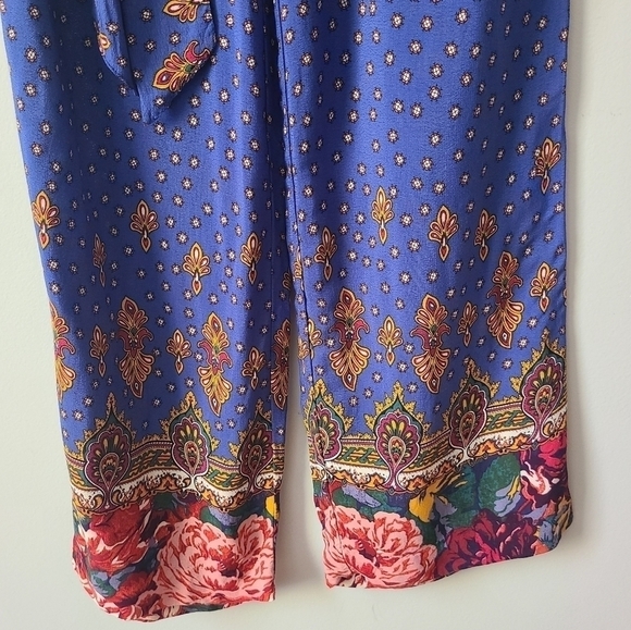 Anthropologie Ett:twa Bohemian Floral Hem Wide-leg Pants - Picture 7 of 16